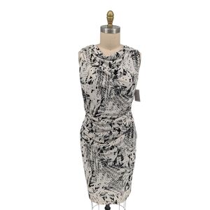 11393 Robert Rodriguez Printed Knit Dress Black White size Medium preppy Busines